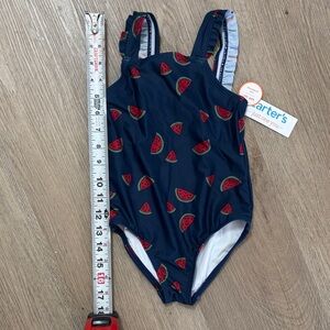 Carter's Navy One-Piece Swimsuit with Red Watermelon Print